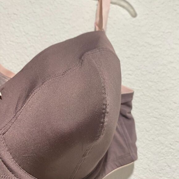 Cacique Women Adjustable Strap Underwire Overbust Bra Dark Brown Pink 42DD - Picture 8 of 10